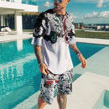 3D T Shirt Loose Printed Two-Piece Suit Shorts