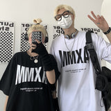 Harajuku Clothing Men's T-shirt Classic Shirts Short Sleeve Letter Print T-shirt Loose Men's and Women's Pullover Top Bottoming