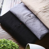 Men's Large Size Retro Sports Summer Short Sleeve Shirt Men's Three-Quarter Sleeve Shirt Cotton Linen Breathable Half Sleeve Men's Large Size Top Men Spring Hoodie