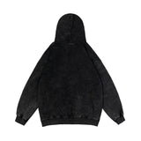 Men Fall Outfits Hooded Sweater Retro Washed Distressed Printed Loose Hoodie