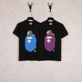 A Ape Print T Shirt Cartoon Round Neck Summer Printing Plus Size Short-Sleeved Casual T-shirt