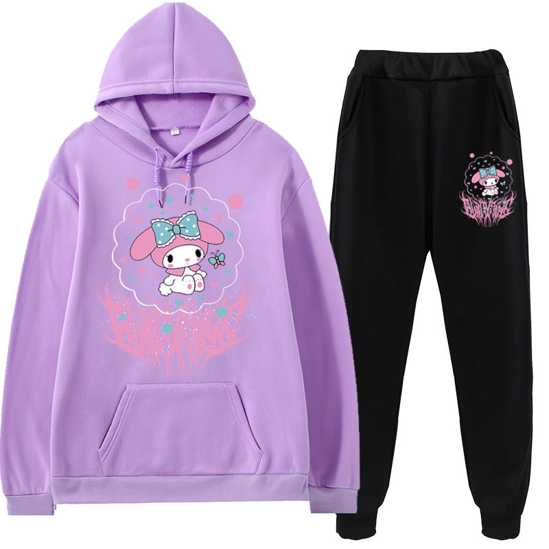 Kuromi Sweatshirt Women's Pullover Hoodie Streetwear Clow M Hoodie Set