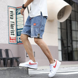 Mens Jean Shorts Summer Denim Shorts Men's Thin Fifth Pants Fashion Leisure Ripped Trendy Men's Clothing Pants