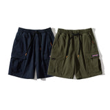 Men Shorts Men's Clothes Summer Wear Retro Men's Shorts Casual Loose Two-Bag Workwear Straight Shorts