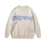 Men Fall Outfits Autumn and Winter Cute Bear Round Neck Pullover Knitted Top