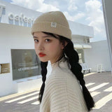Women Beanies Smiling Face Knitted Hat Woolen Cap Children's Autumn and Winter Cold Hat