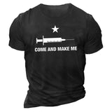Man T Shirt Black round Neck Loose Print