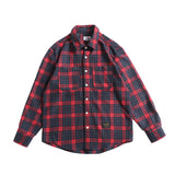 Men Shacket Long Sleeve Autumn Shirt Autumn Plaid Youth Long Sleeve Shirt