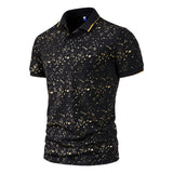 Men Shirt Fashion Slim Fit Shirt Short Sleeve Shirt Large Size Casual Top Summer Men's Fashion Print Short Sleeve Lapel T-shirt