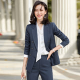 Women Pants Suit Uniform Designs Formal Style Office Lady Bussiness Attire Green Spring and Autumn Fashionable Suit