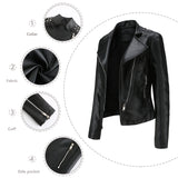 Studded Jackets Women's Rivet Leather Jacket Women's Fashion Jacket Lapel Motorcycle Clothing