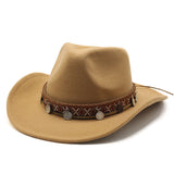 Wester Hats Autumn and Winter Western Denim Wool Jazz Top Hat Fur Felt Hat