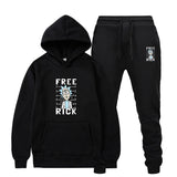 Rick and Morty Tracksuit Pullover Hoodie Sweatshirts Men's Hooded Floral Print Long Sleeve Pullover