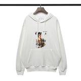 Anime Print Casual Hooded Sweater Plus Size Loose