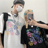 Harajuku Clothing Men's T-shirt Classic Shirts Summer Cartoon Printed Men's and Women's Loose Short-Sleeved T-shirt