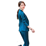 Women Pants Suit Uniform Designs Formal Style Office Lady Bussiness Attire Striped Coat Fashion Leisure Suit Two-Piece Suit