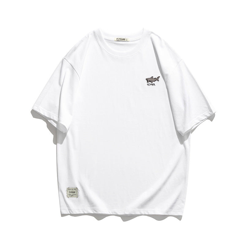 2022 Summer Man T Shirt Embroidery Solid Color