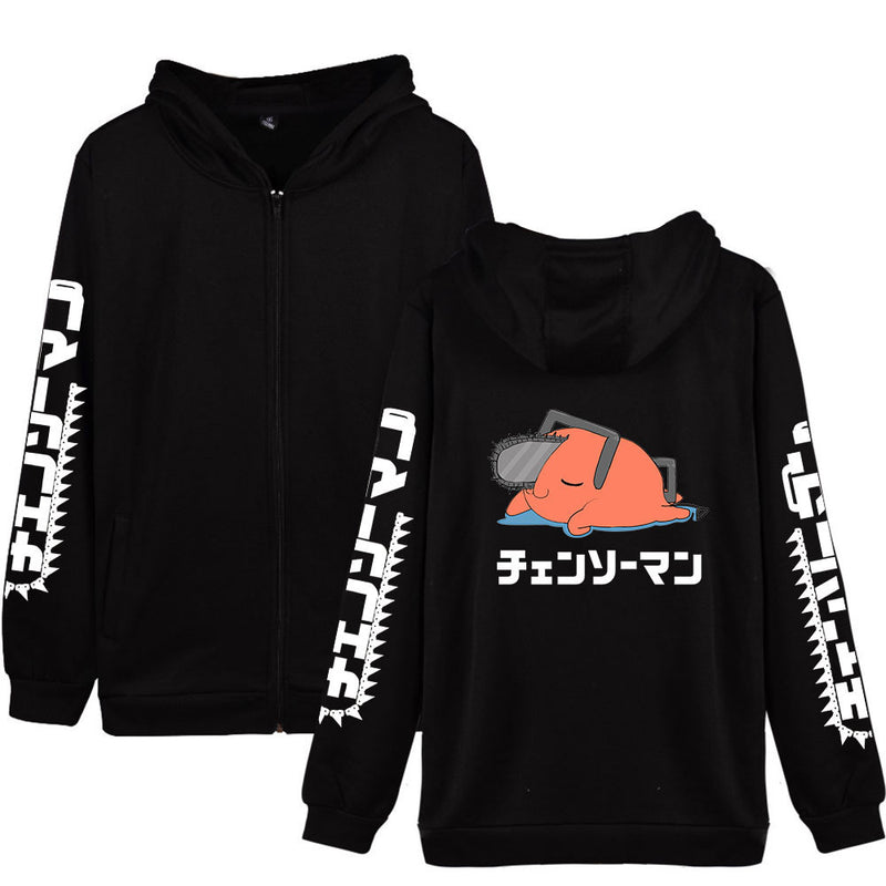 Chainsaw Man Hoodie Anime Peripheral Printed Zipper Hooded