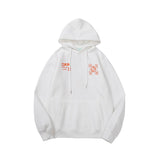 Autumn And Winter Joint Name Lightning Arrow Pattern Velvet Padded Hooded Sweatshirt Men And Women Same Style