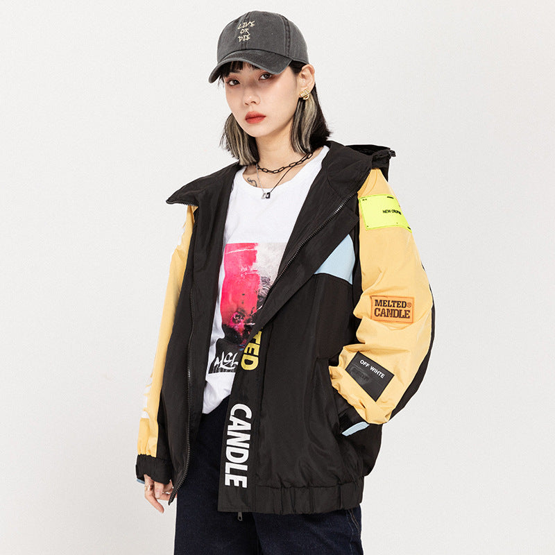 Men's Spring Stitching Baseball Uniform Men's Large Size Retro Sports Loose-Fitting Workwear Jacket Male Student Jacket Trendy Men Jacket