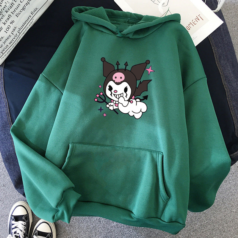 Kuromi Hoodie Cartoon Pattern Printed Men's and Women's Spring and Autumn Hooded Fashion Sweater