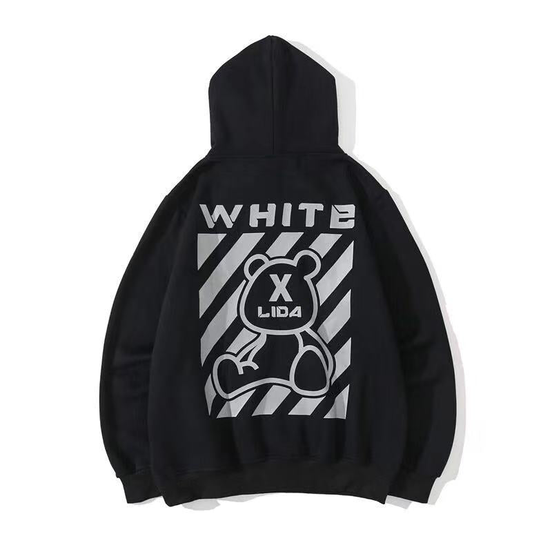 Autumn And Winter Cartoon Bear Series Velvet Padded Hooded Sweatshirt Men And Women Same Style