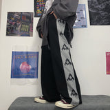 Harajuku Clothing Men Classic Retro Pants Straight Leg Pant Vintage Printed Loose Boys Pants Straight Casual Trousers