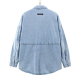 Fog Essentials Coats Spring and Autumn Fog Simple Solid Color Casual Denim Jacket for Men and Women