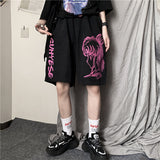 Harajuku Clothes Men's Casual Shorts Summer Printed Pants Men's and Women's Casual Pants Straight Wide Leg