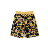 A Ape Print Shorts Baby Boy and Girl Summer Deformation Shark Head Camouflage Stitching Camouflage Shorts Casual Fifth Pants