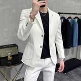 Men Suit Simple Two-Piece Set Slim-Fit Beaded Line