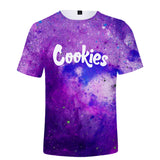 Cookies Shirt Cookies Starry Sky 3D Short Sleeve T-shirt Youthful Simplicity Short Sleeve