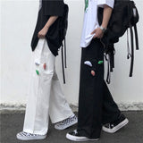 Harajuku Clothing Men Classic Retro Pants Straight Leg Pan Summer Solid Color Straight Wide Leg Pants Men's and Women's Casual Pants Trousers