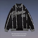 Mens Fall Outfits Retro Alphabet Embroidered Baseball Uniform Jacket Baggy Coat