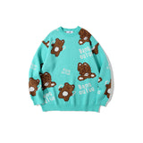 Men Fall Outfits Autumn and Winter Graffiti Letter Crew Neck Sweater Sweater