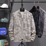 Camouflage Varsity Jacket Workwear Casual Top