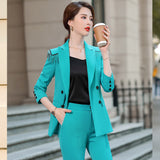 Women Pants Suit Uniform Designs Formal Style Office Lady Bussiness Attire Spring And Autumn Casual Suit Jacket Fashion