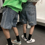 Harajuku Clothing Men's Casual Shorts Summer Jeans Men's and Women's Pure Color High Waist Casual Pants Tide