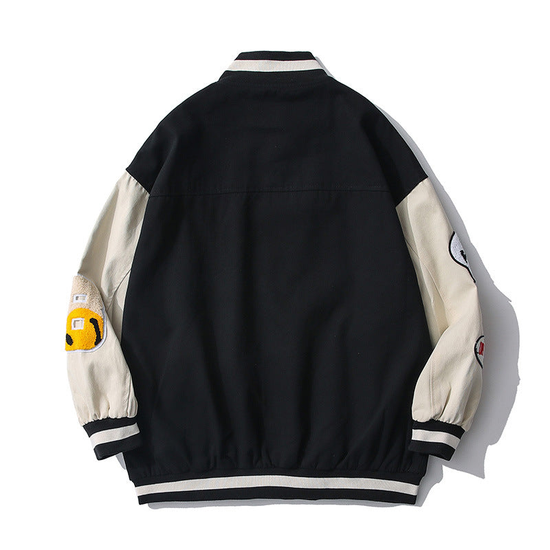 Kanye Bomber Jacket Letter Embroidery Loose Multicolor Casual