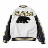 Mens Fall Outfits Bone Embroidery Hip Hop Retro Baseball Uniform Stitching Jacket Jacket