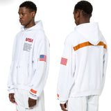 Kanye West Hoodie Hip Hop NASA Embroidery Outer Space Astronauts Velvet Padded Hooded Sweatshirt Hoodie