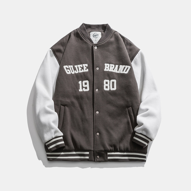 Men's Spring Color Matching Large Size Retro Sports Workwear Jacket Men's Trendy Baseball Uniform Trendy Jacket Men's Men Jacket