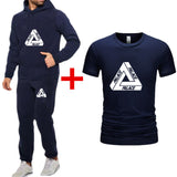 Palace T Shirt Pullover Set Sweater Men's and Women's Spring and Autumn Models Men's Hooded Sweater T-shirt Three-Piece Set