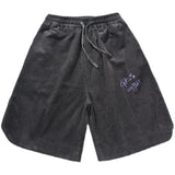 Men Shorts Men's Clothes Summer Wear Retro Men's Shorts Casual Loose Corduroy Embroidered Shorts Fashion