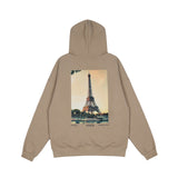 Fog Essentials Hoodie Autumn and Winter Paris Eiffel Tower Limited Sunset Edition Velvet Padded Hooded Sweatshirt