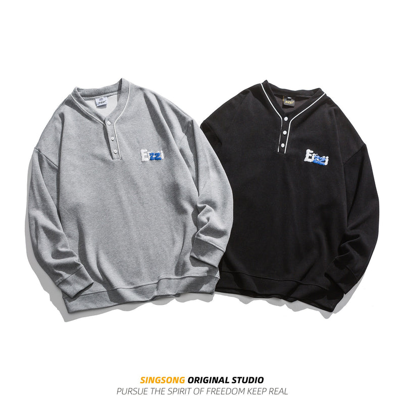 Varsity Jacket for Men Baseball Jackets Sweater Men's Spring Retro Simple Street Fashion Letters Printing Baseball Collar Pullover Coat