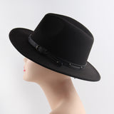 Fedora Hat Flat Top Jazz Top Hat Autumn and Winter Men and Women British Woolen Hat