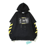 Autumn Printed Loose Hooded Sweater Jacket