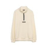 Fog Essentials Long Sleeve round Neck Neck Sweatshirt Autumn Double Line Back Three-Dimensional Silicone Double Row Letter Half Zipper Sweater