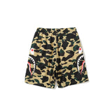 A Bath Ape Shorts Men's Side Double Shark Head Windbreaker Cloth Shorts Elastic Waist Shorts